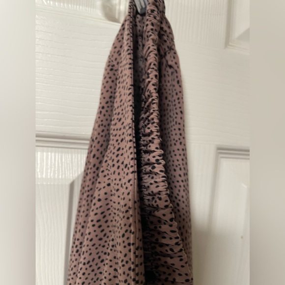 NWOT: ONE BY CHAPTER Pinkish Brown Skirt With Black Spots A-line Size Medium - Picture 6 of 7